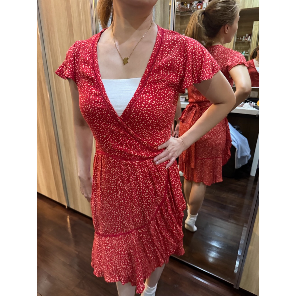 Uma and Leopold Bali Dress Motif V-Neck Adjustable Waist