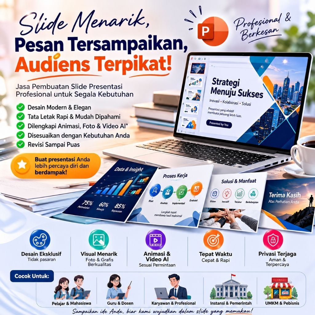 Jasa Paket Pembuatan Slide Presentasi (PPT)