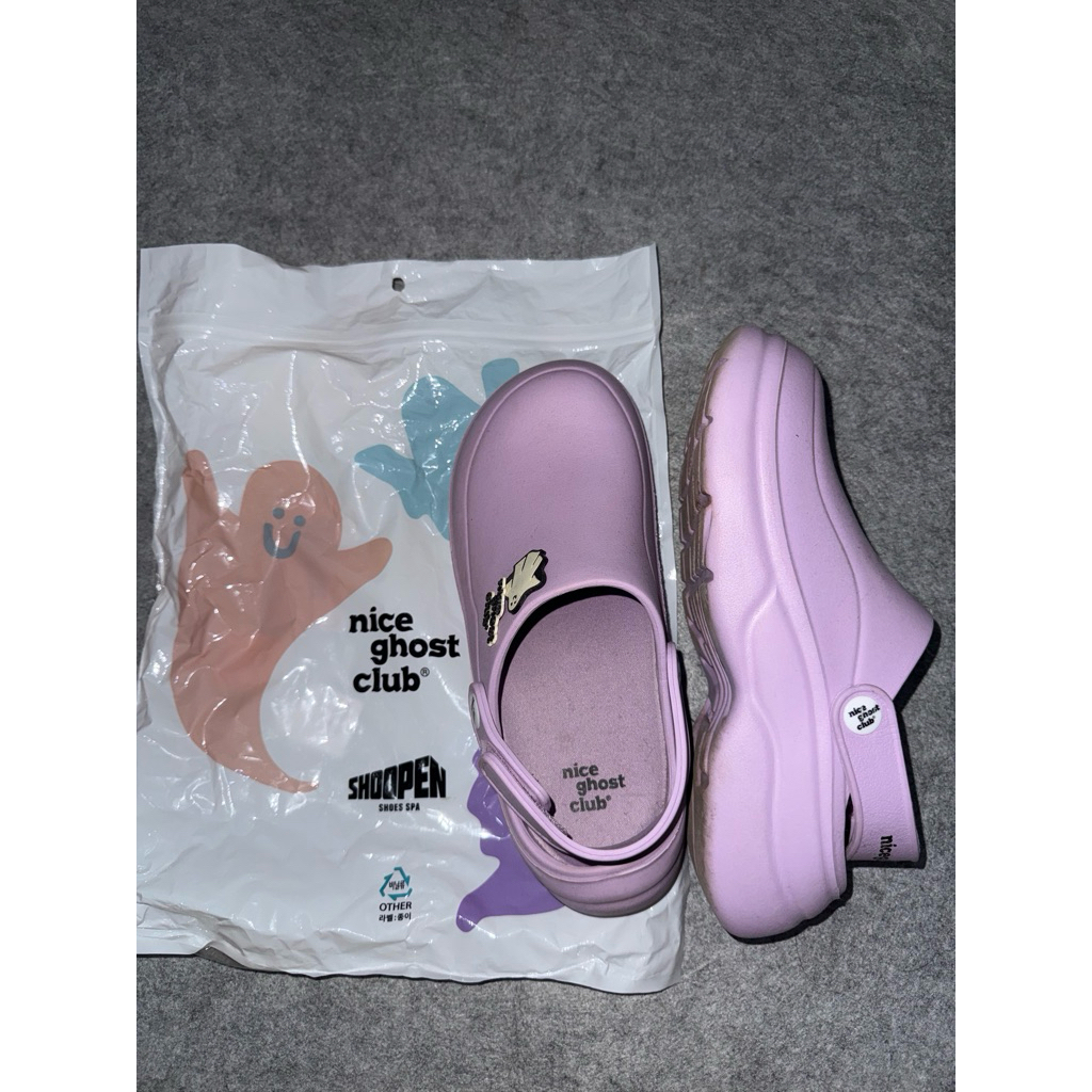 preloved nice ghost club by shoopen sandals rubber shoes sneakers sandal karet ungu purple violet