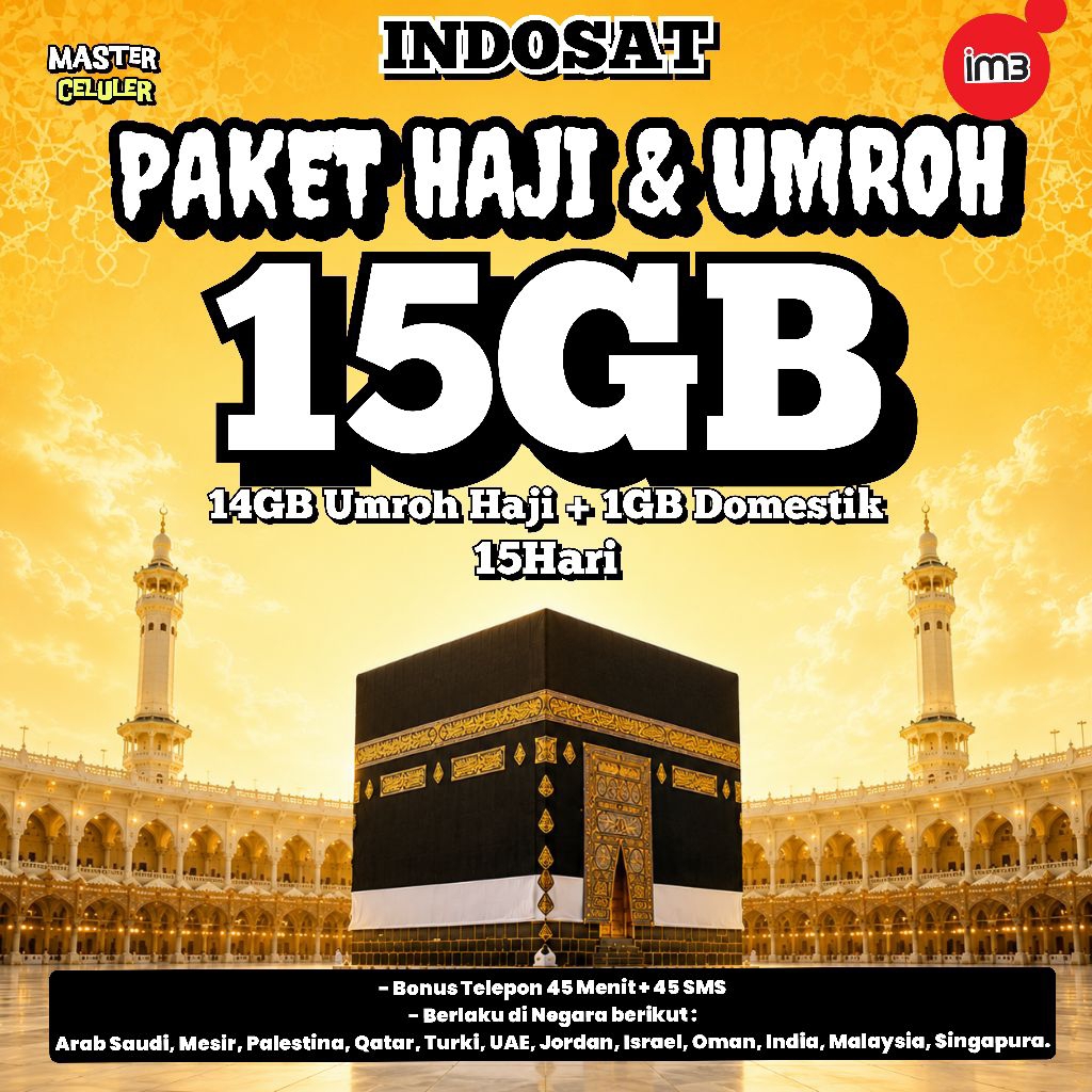 KUOTA HAJI & UMROH INDOSAT 15GB 15 HARI
