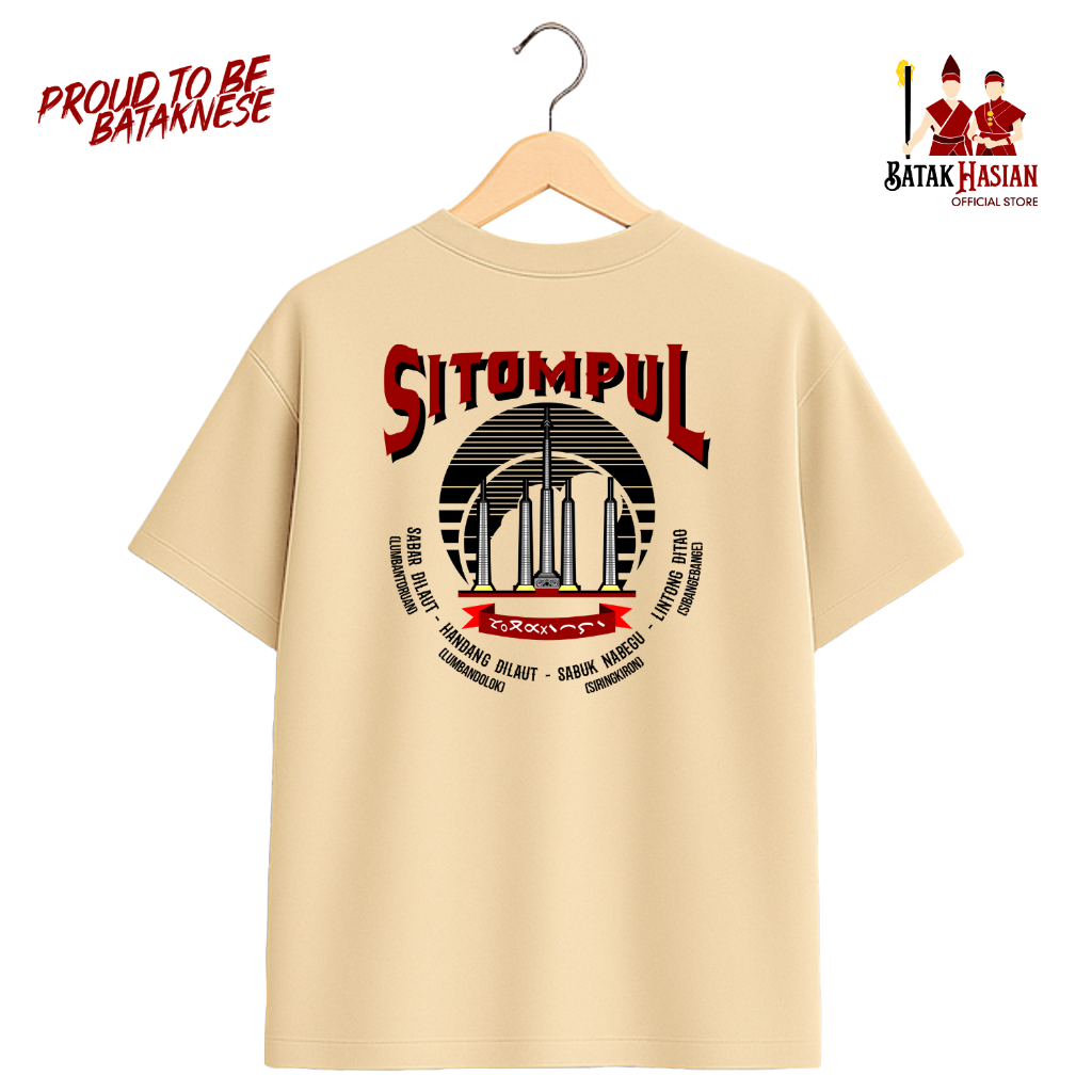 SITOMPUL [OVERSIZED] - Kaos Marga Batak  - Katun premium 100% - Cotton Aloe 20s - Heavyweight - Anti
