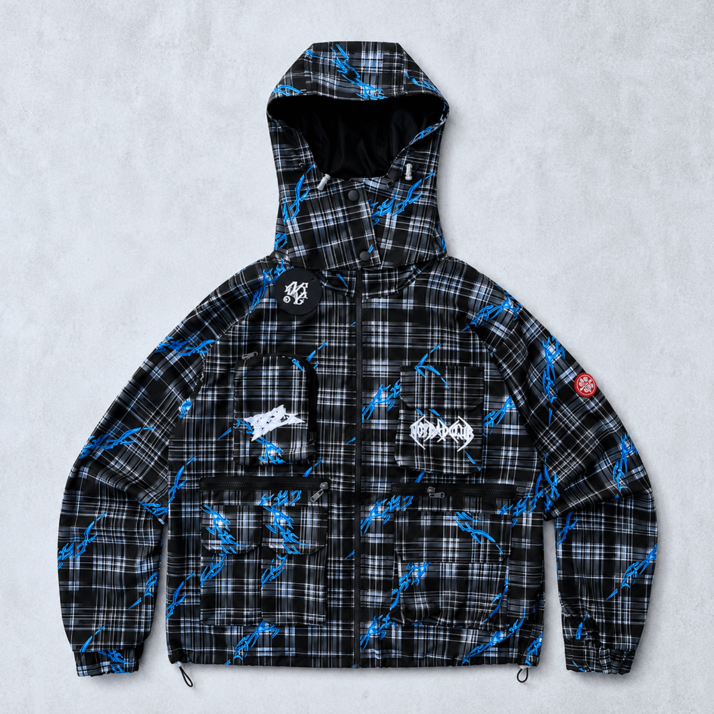 Plaid Jacket Waterproof NOTBADCLUB - Jacket Plaid Parasut Fullprint