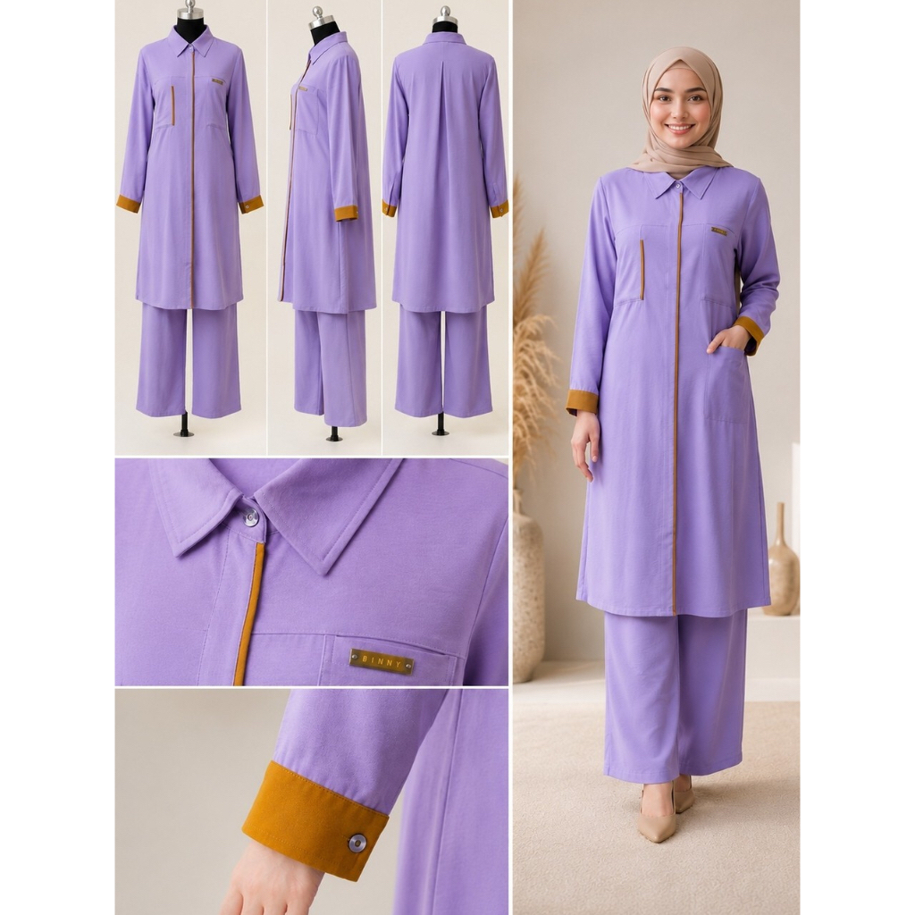 Setelan Wanita Premium Dins Fashion | Atasan Tunic dan celana Kulot | bahan Adem Fit To XL