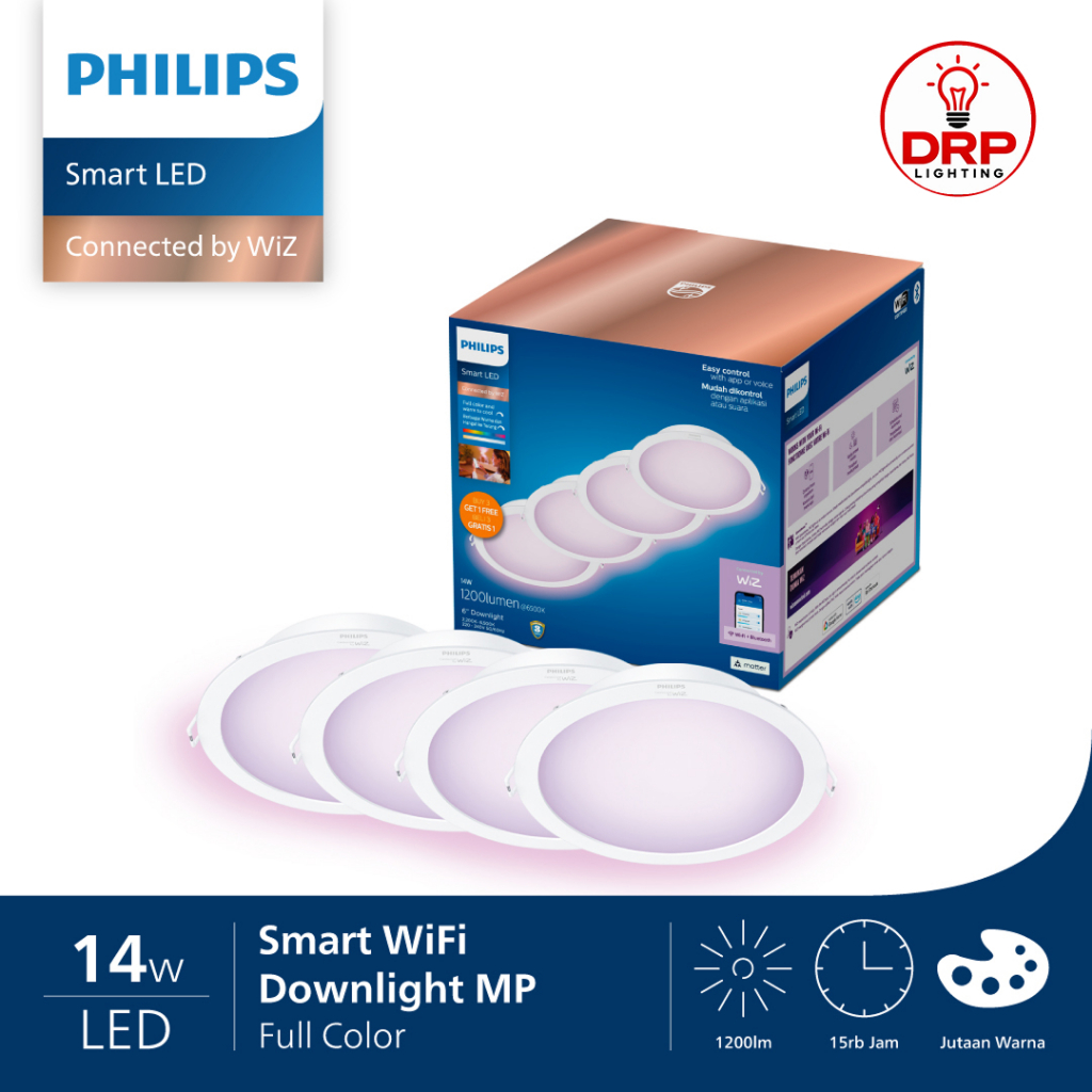 Philips Smart LED Downlight RGB Color 14W Multipack