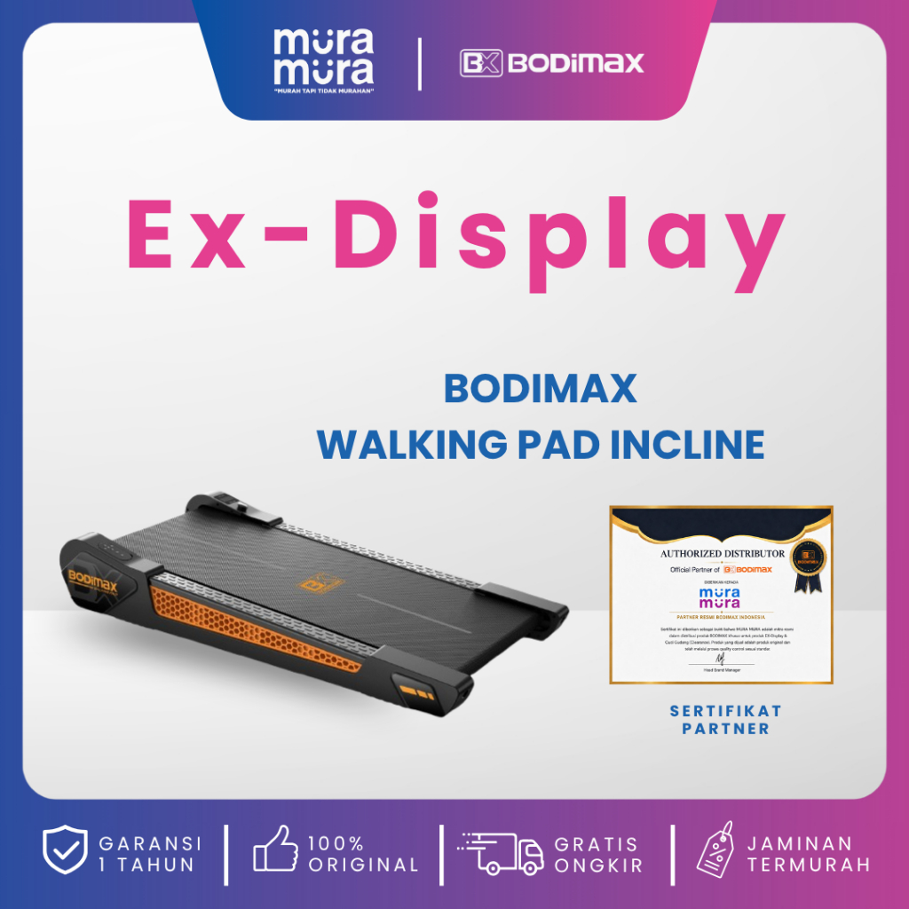 Clearance Sale Bodimax Walking Pad Incline Treadmill Alat Olahraga Gym Fitness