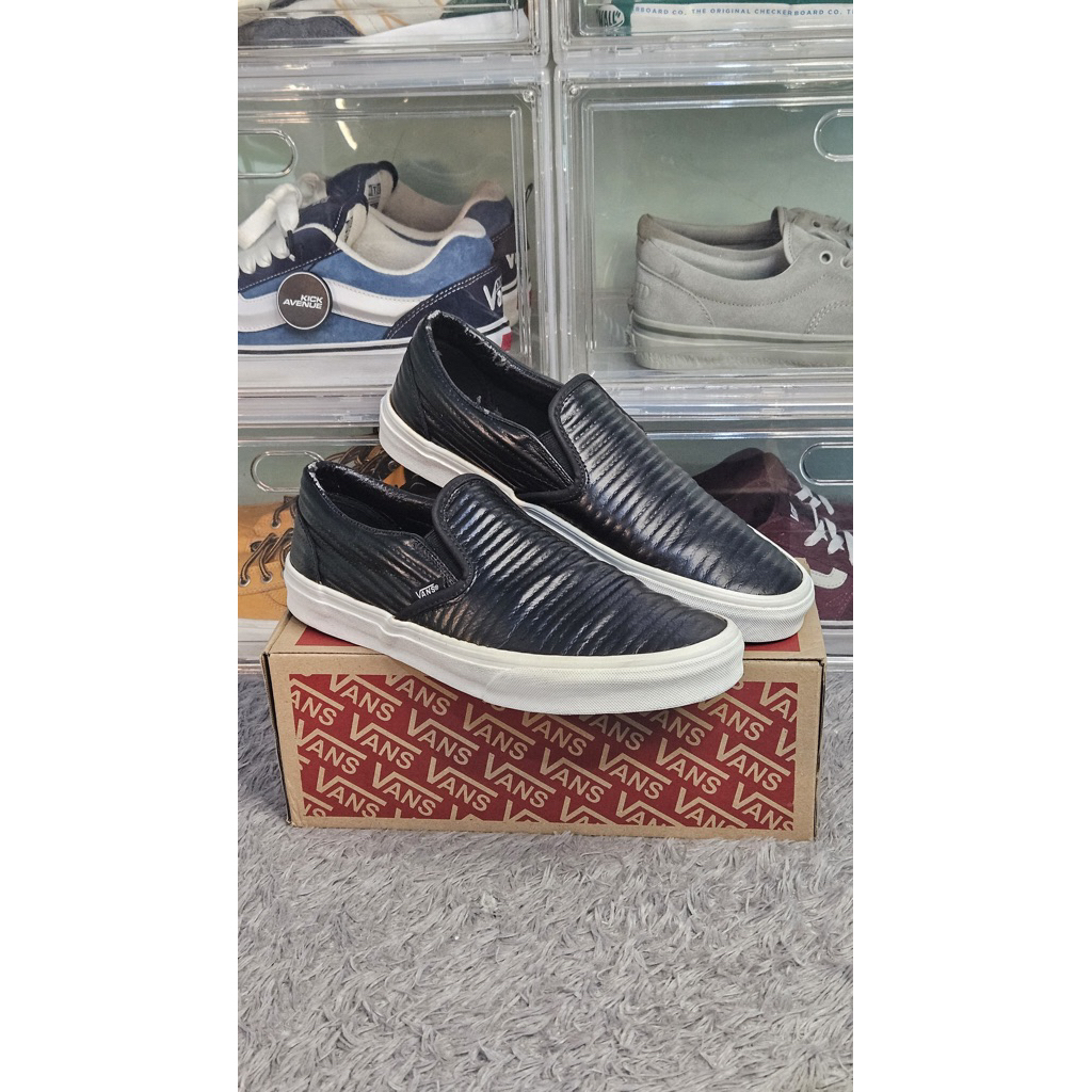 Vans Classic Slip On Black Moto Leather size 43