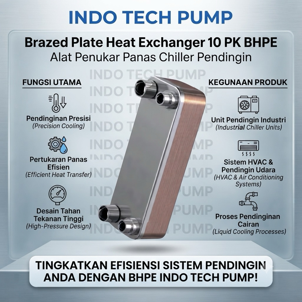 Brazed Plate Heat Exchanger 10 PK BHPE Alat Penukar Panas Chiller Pendingin