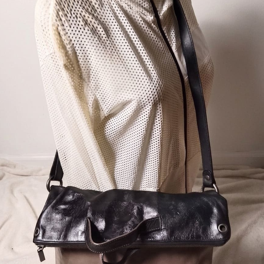 Mandarina Duck Leather Shoulder Bag 33 × 36 cm Preloved