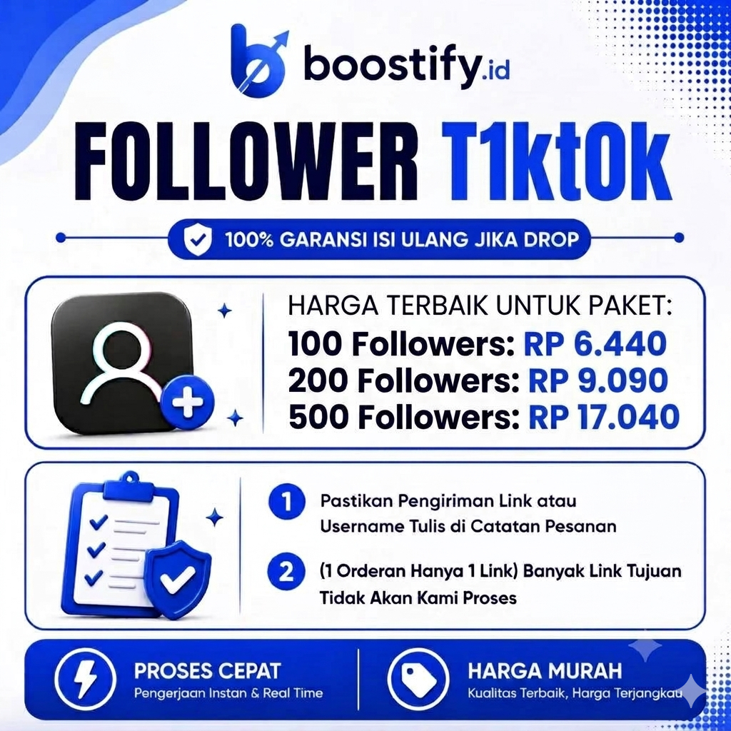 Followers T1kt0k Real Akun Global - 100% Bergaransi Isi Ulang Bila Drop