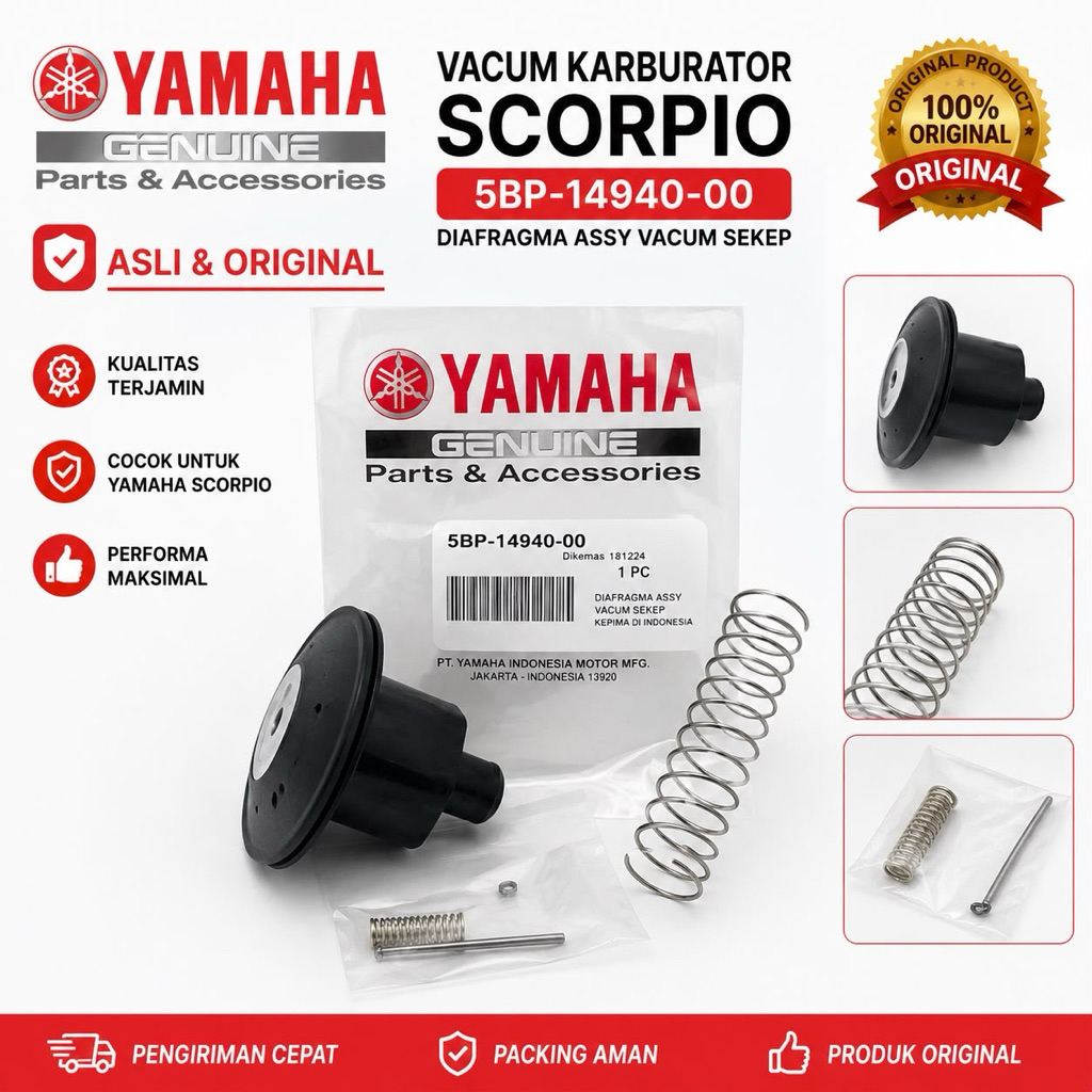 5BP-14940-00 DIAFRAGMA ASSY VACUM SEKEP SKEP KARBURATOR VAKUM ASSY YAMAHA SCORPIO 5BP