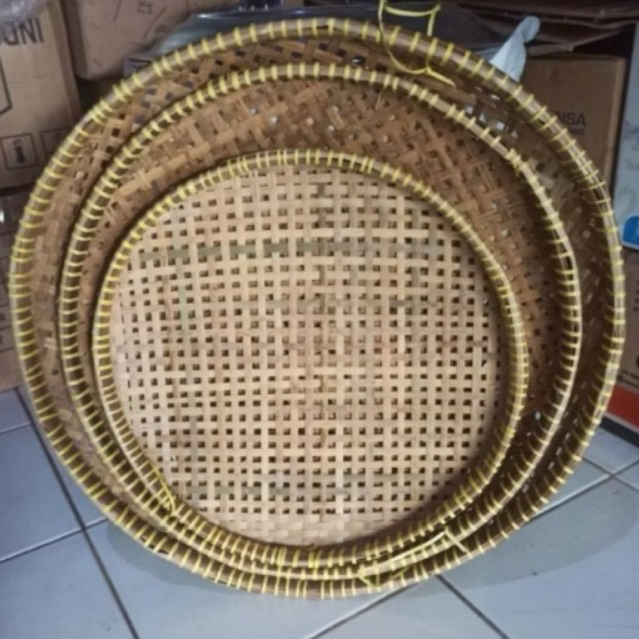 Tampah bambu bolong/tampah bambu lubang besar/tampah bambu bolong bulat
