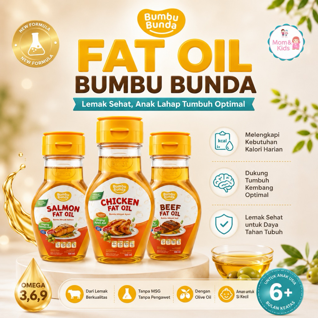 Bumbu Bunda By Elia Fat Oil 100ml | Minyak MPASI Bayi BB Booster Halal