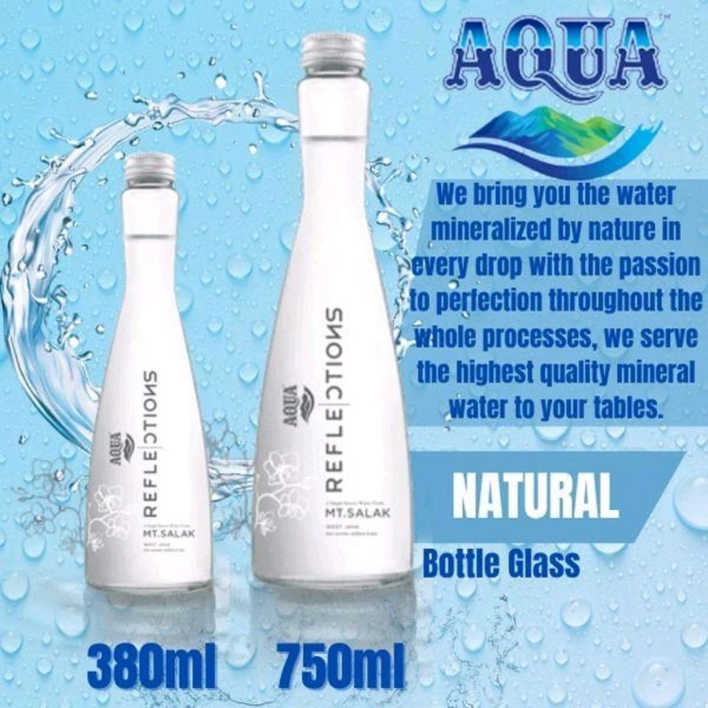AQUA REFLECTION STILL Botol kaca ukuran 380ml & 750ml (1 Box)