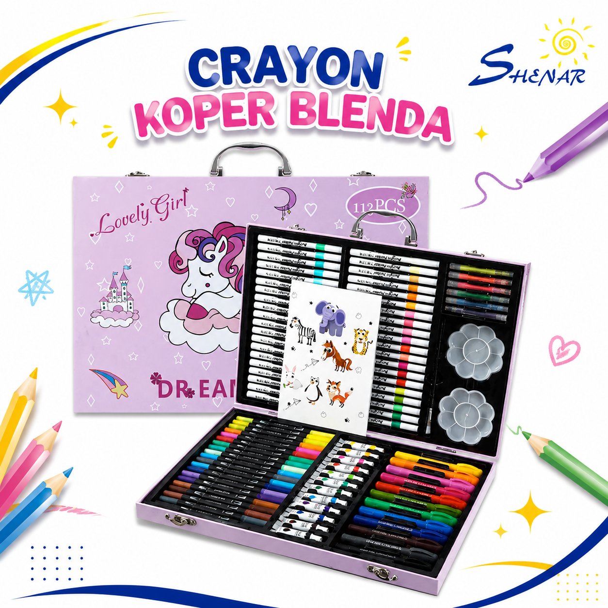 Crayon Anak Crayon Set Crayon Koper set Spidol Warna Set Alat Lukis 113