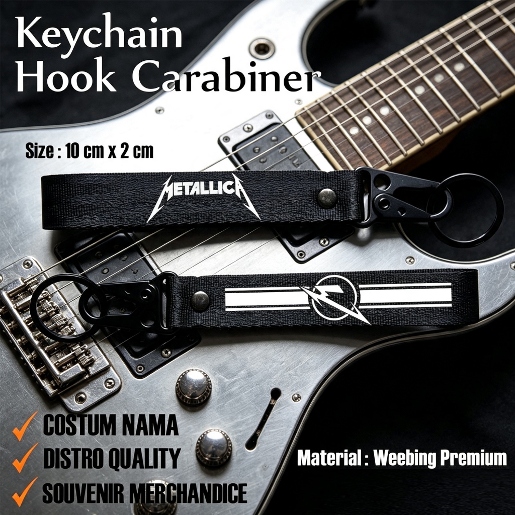 GANTUNGAN KUNCI METALICA- KEYCHAIN METALICA BAND  - KARABINER BAND ROCK METALICA