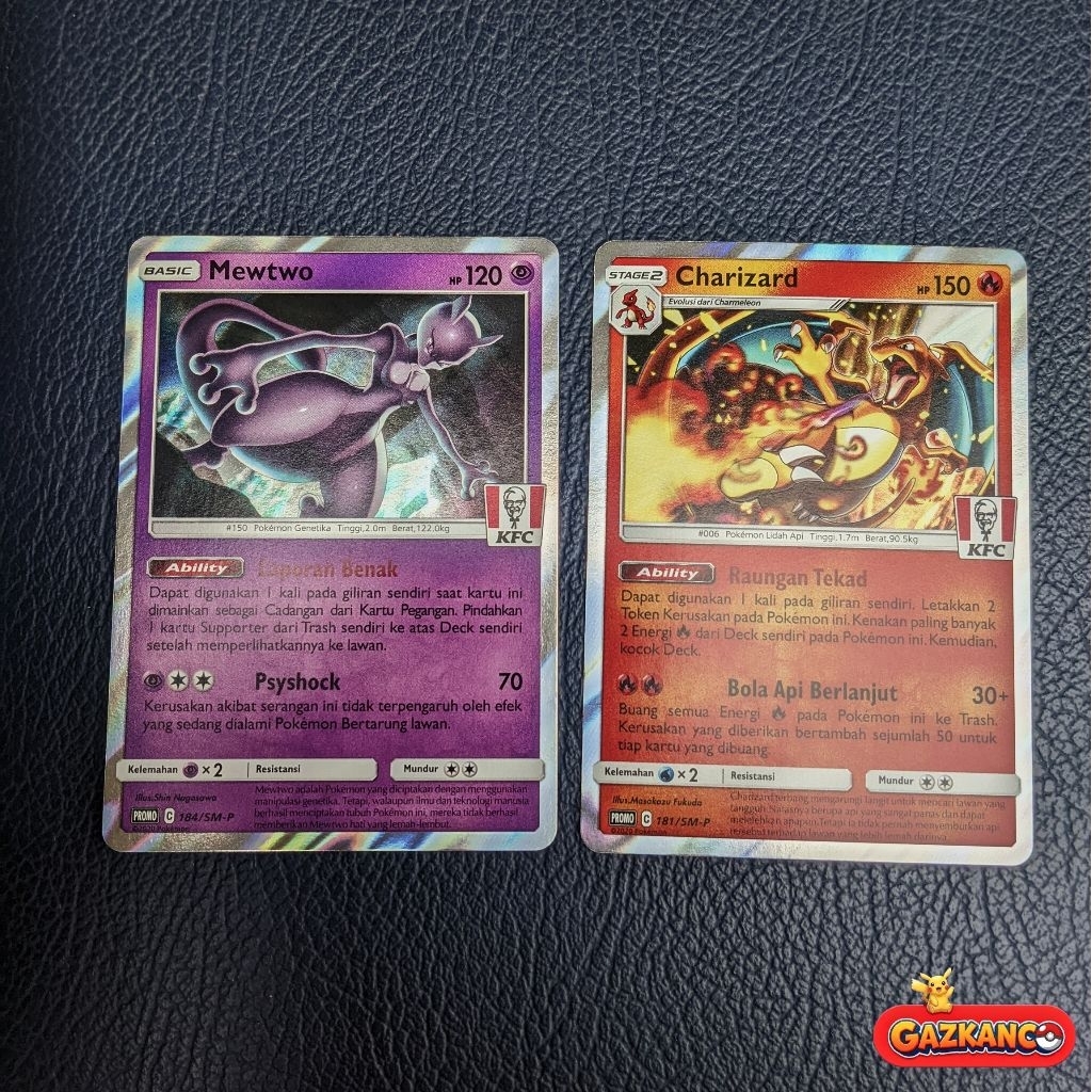 Charizard dan Mewtwo Promo KFC NM