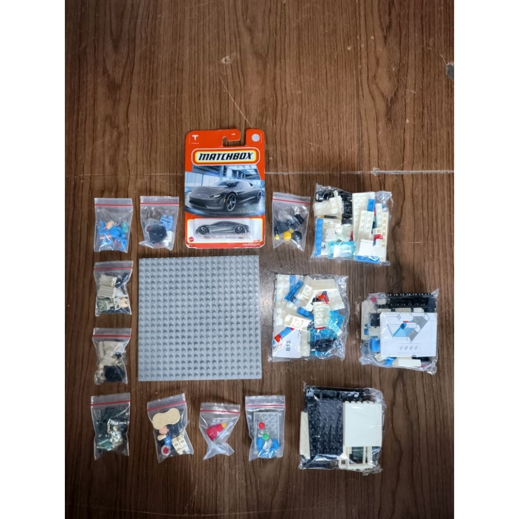 Jual Mainan Anak Lego Tentara + Lego Gedung Polisi + Matchbox Tesla