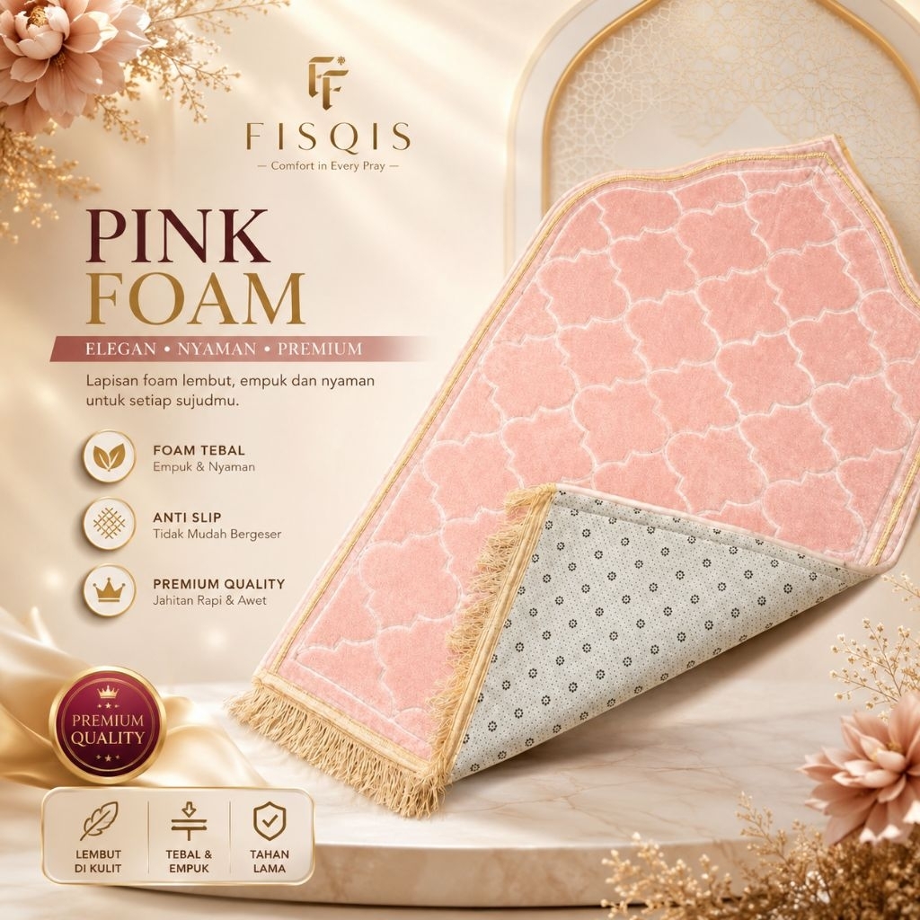 Sajadah Tebal Kubah Polos Anti Slip Standar Jumbo Turki Halus Lembut FREE TASBIH DIGITAL
