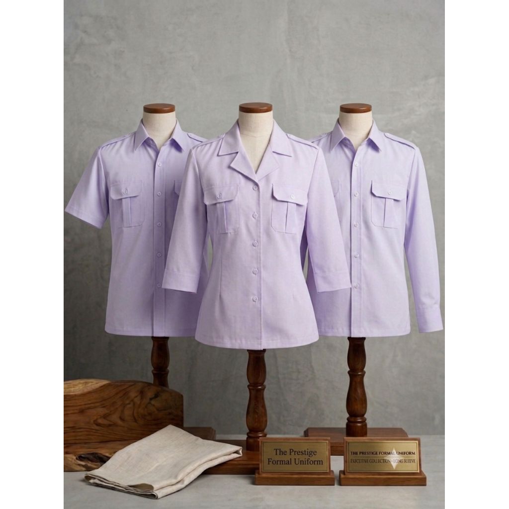 Seragam PDH - Baju ASN Putih - Dek Putih Polos