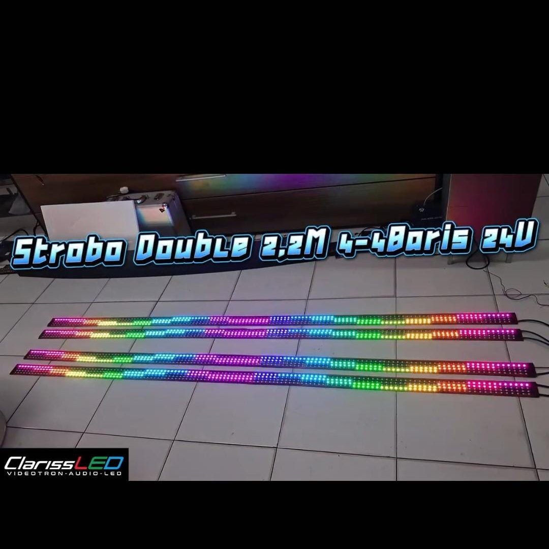 LAMPU STROBO 2TUMPUK WAVE DOUBLE  4-4baris 2m & 2.2m 24v variasi kaca depan bus