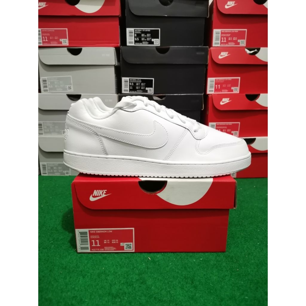 Sepatu Nike Ebernon Triple White Sneakers Casual Pria Wanita
