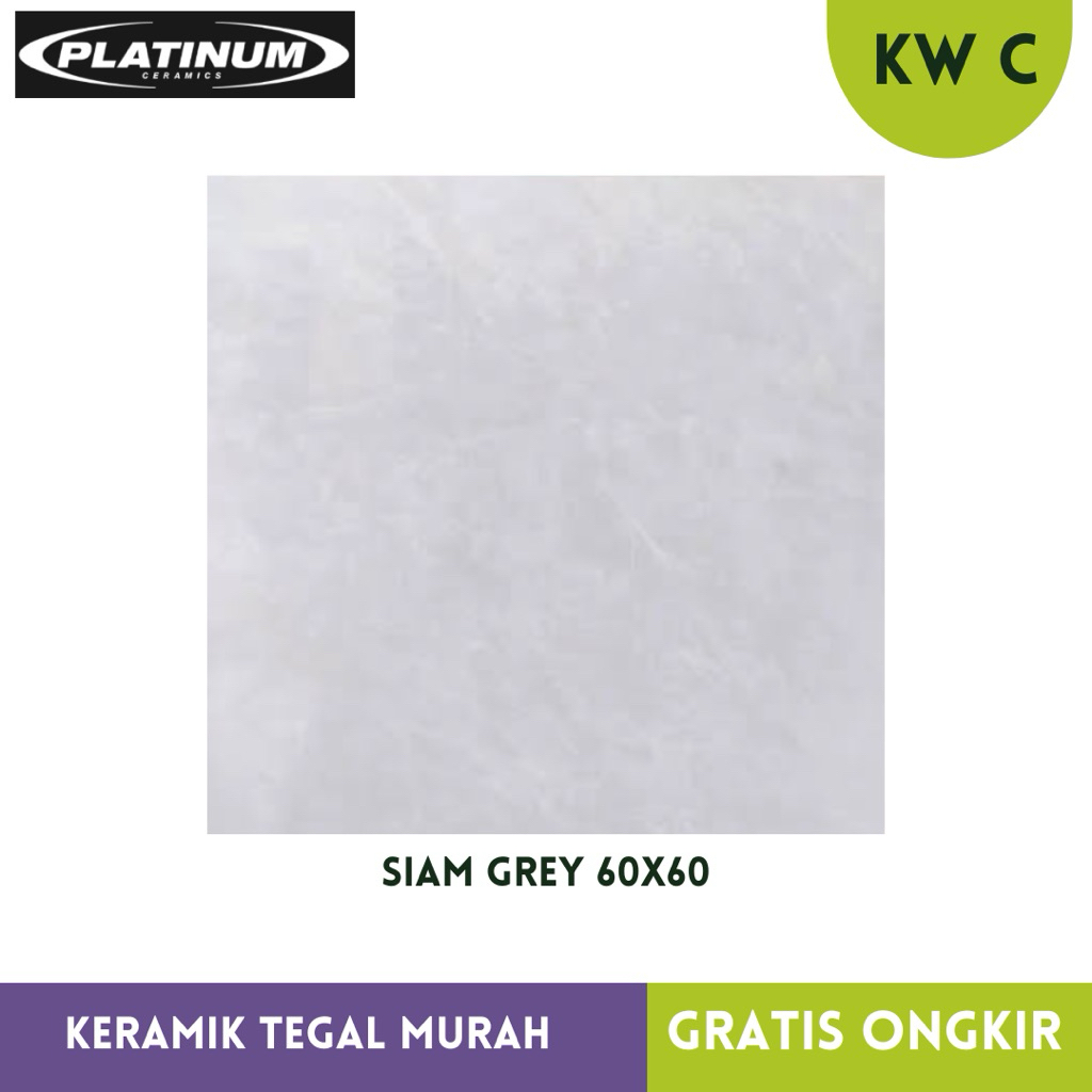 PROMO TERMURAH Keramik Lantai 60x60 Platinum Siam Grey Glossy CuttingKW C