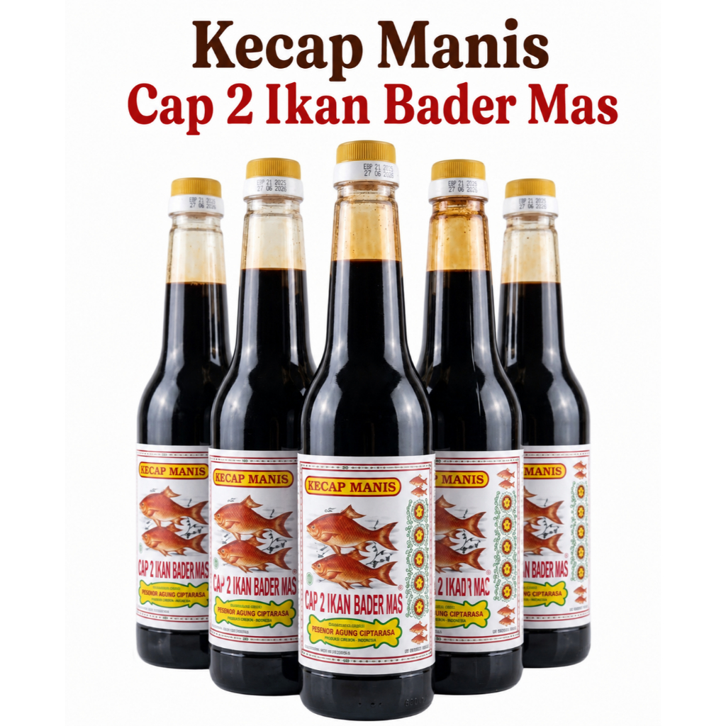 KECAP MANIS/ KECAP CAP 2 IKAN BADER MAS/ BOTOL PLASTIK/ 600 ML