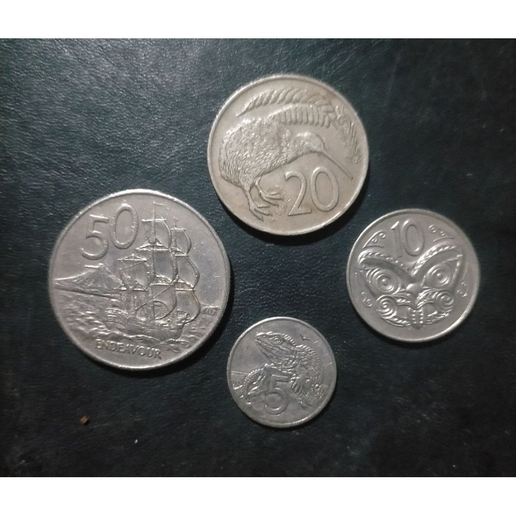 set koin new Zealand 5 cent 10 cent 20 cent 50 cent