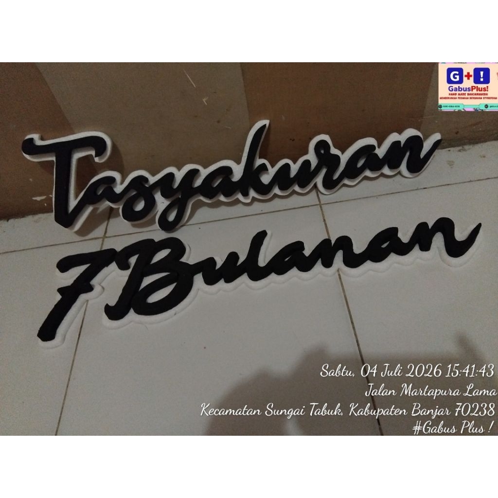 huruf nama styrofoam atau huruf gabus.