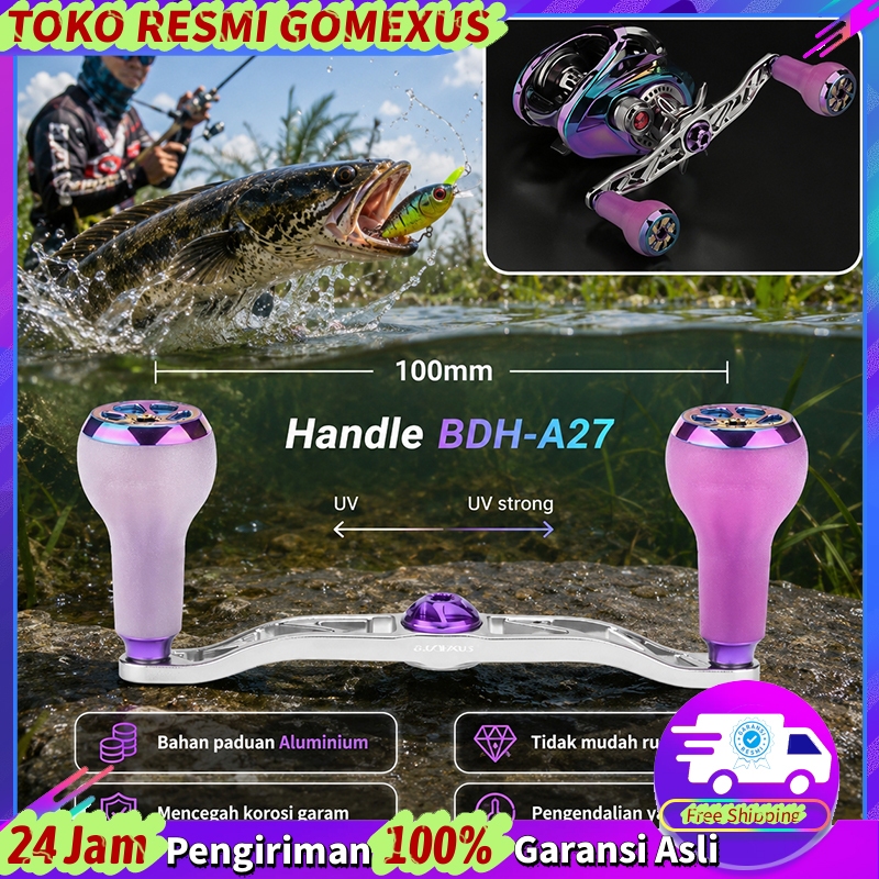Gomexus 100mm Twin Pegangan Reel BC Heavy Duty Dan Big Game Serat Aluminium Tahan Korosi Lebih Mudah