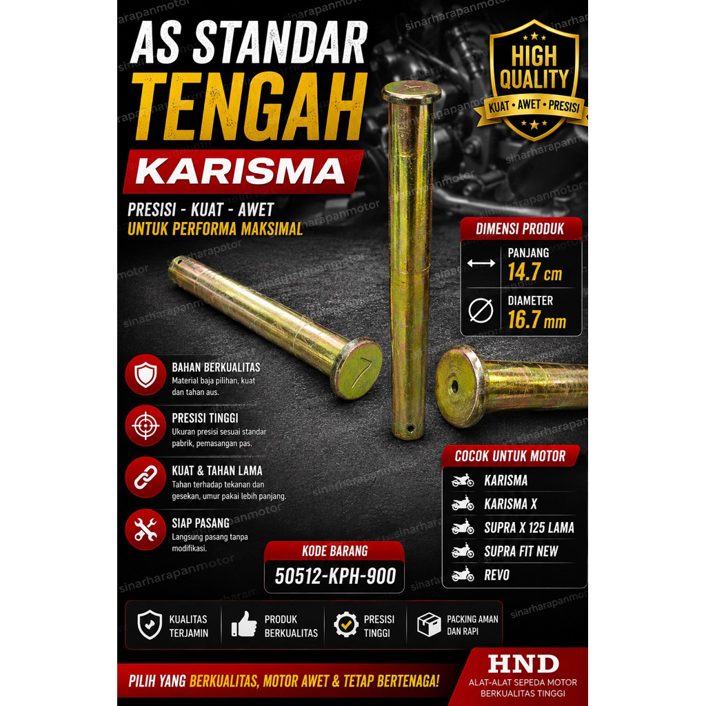As Standar Tengah / As Standar 2 / As Padu Kaki Dua Karisma | Karisma X | Supra X125 Lama | Supra Fi
