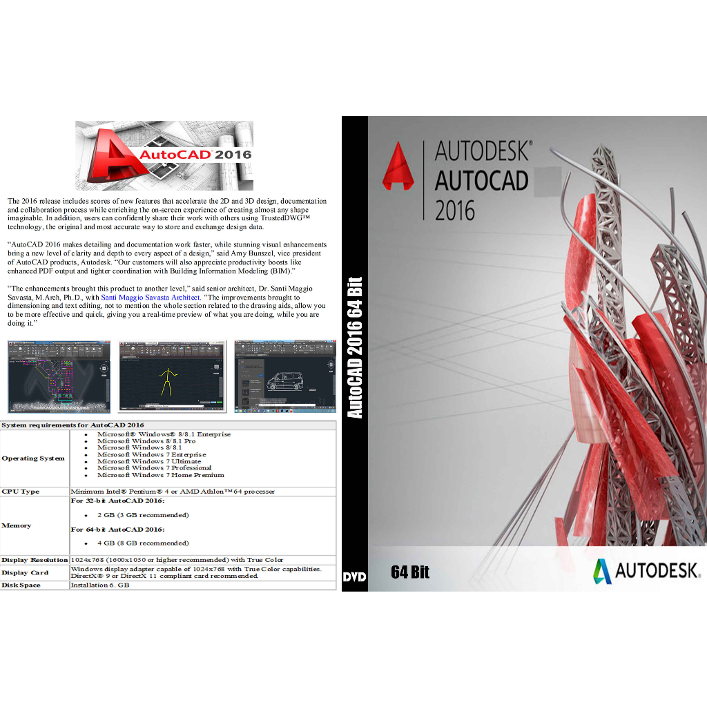 DVD TERLARIS AUTOCAD 2016 64 BIT