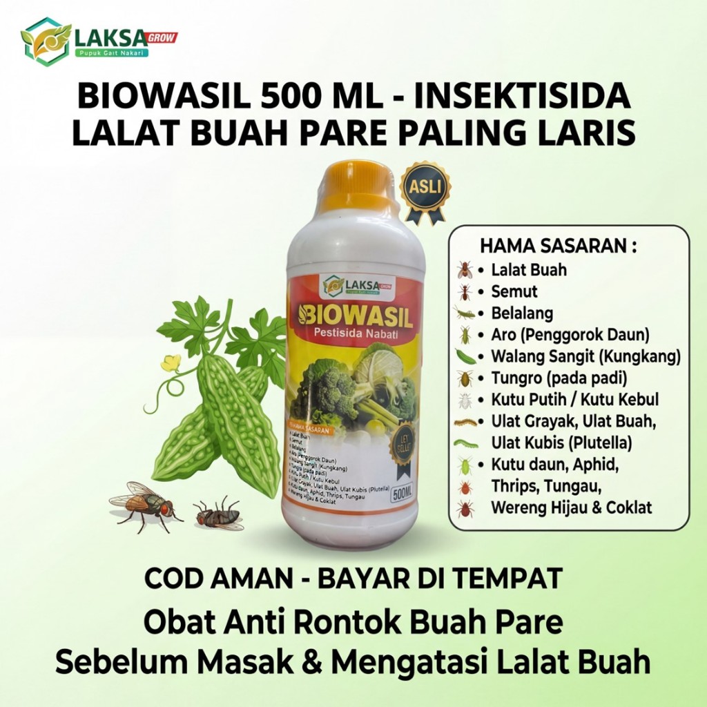 Insektisida BIOWASIL Pestisida Organik Nabati Pembasmi Lalat Buah Pare Cabai Melon Jeruk Mangga Pupu