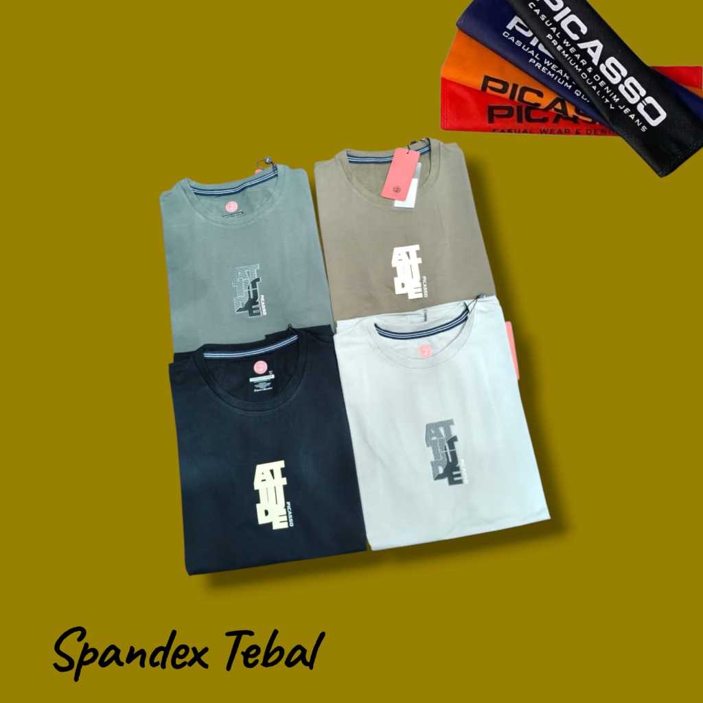 [ PICASSO ] Baju Kaos Pria Spandek Tebal ORIGINAL