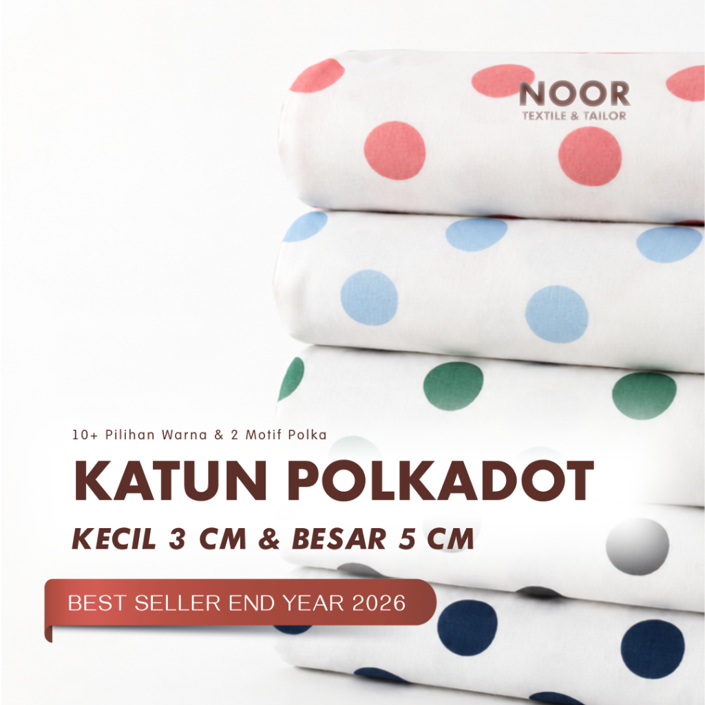 Kain Katun Tokai Jepang POLKADOT | Cotton Poplin | Katun Jepang - Full Color | 2 Varian Ukuran  |  0