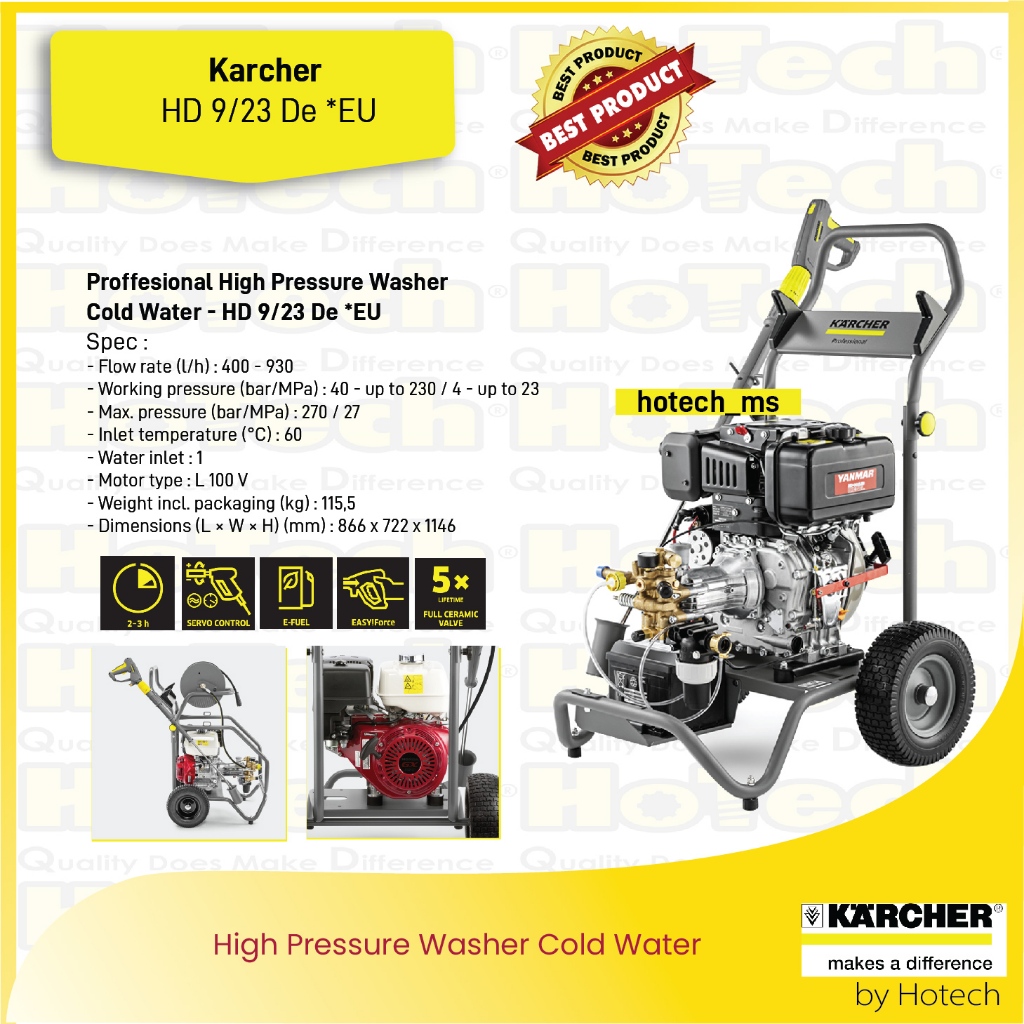 Karcher High Pressure Cleaner Drive HD 9/23 De - Karcher Professional HD 9/23 De