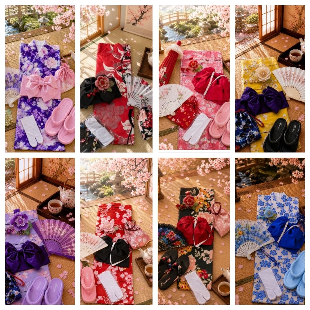 KIMONO YUKATA FULLSET ANAK DAN DEWASA