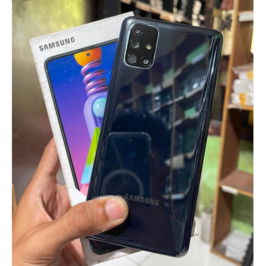 SAMSUNG GALAXY M51 6 128 FULLSET MULUS NO MINUS SECOND GRADE A