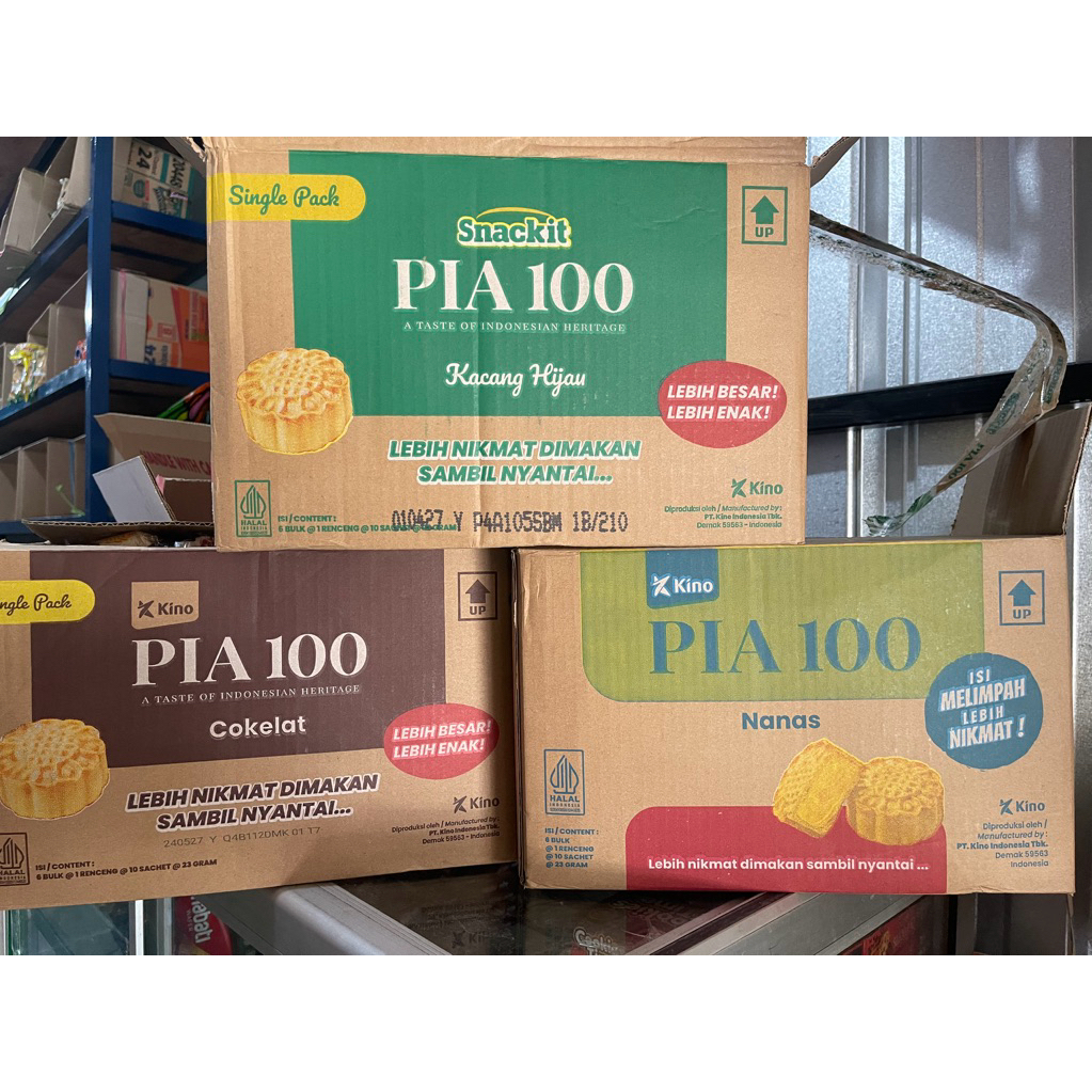 Snackit Pia 100 isi 6 renteng / Snackit pia 1000an rasa cokelat, nanas, kacang ijo