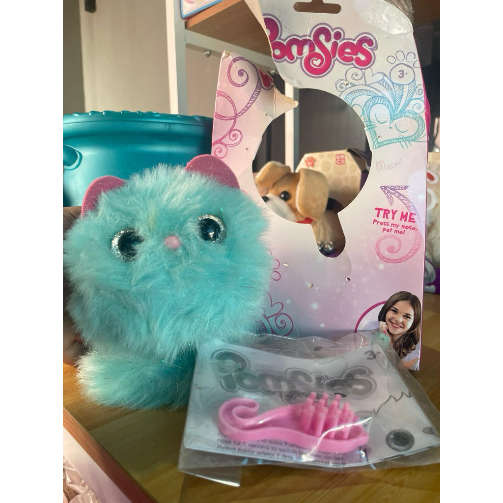 [READY STOCK] PreLoved Mainan Anak Boneka Interaktif Pomsies Plush Toy Lucu - Cat / Kucing Tosca - M