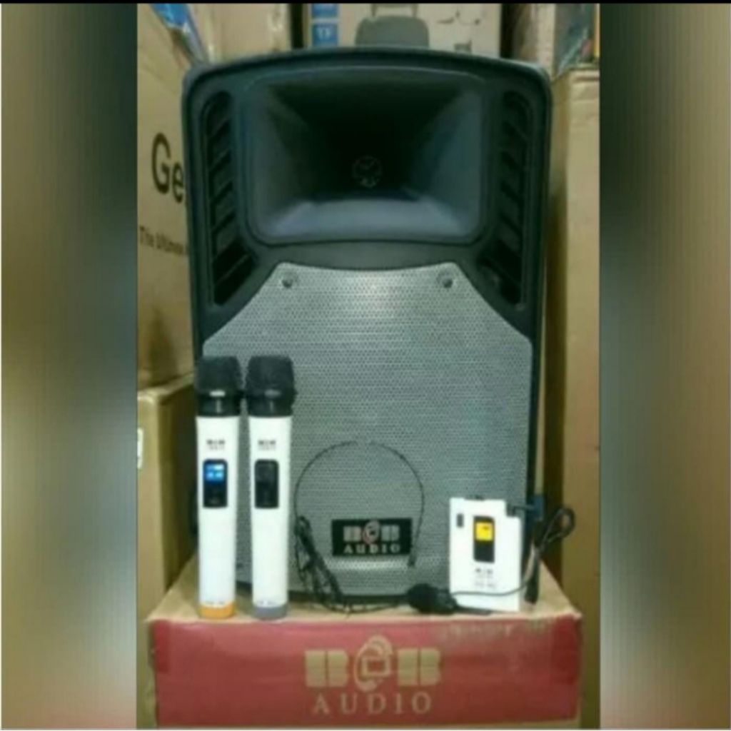 Speaker Portable 12 Inch BOB BMU 12 Include Mic Wireless