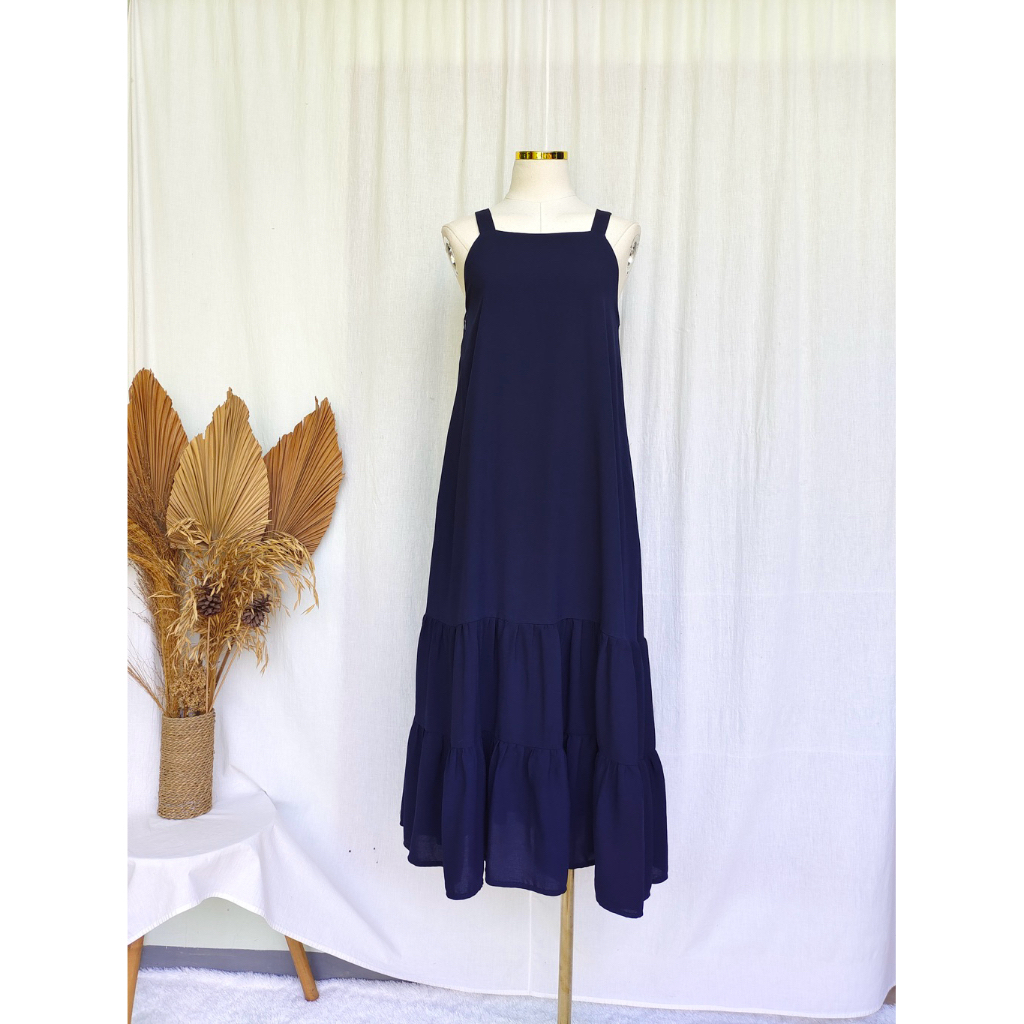 Fayth Navy Premium Midi Dress