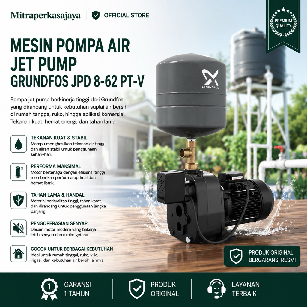 Mesin Pompa Air Jet Pump Grundfos JPD 8-62 PT-V