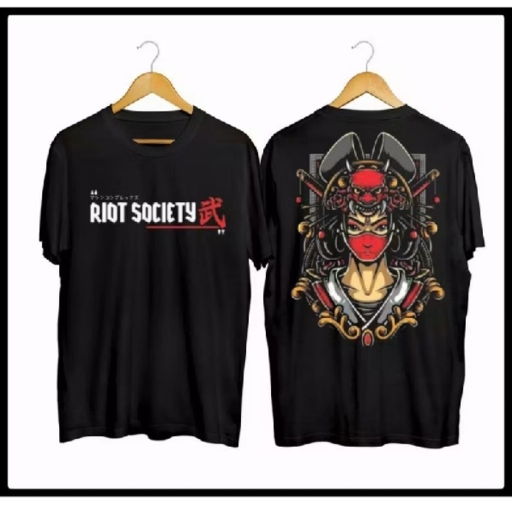 KAOS PRIA RIOT SOCIETY KAOS HITAM