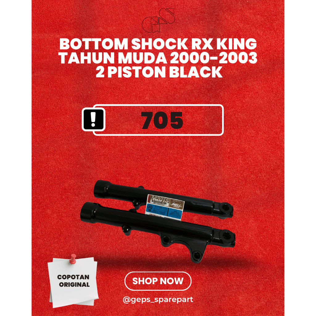 Bottom Shock RX King Tahun Muda 2000-2003 2 Piston Black Copotan