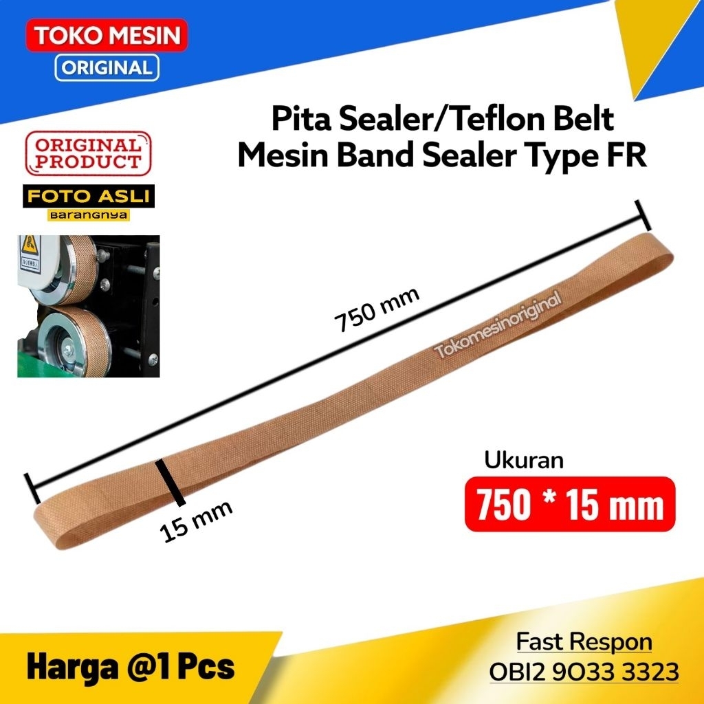 Kain pita sealer Teflon belt Tali sealer Mesin band Sealer fr series
