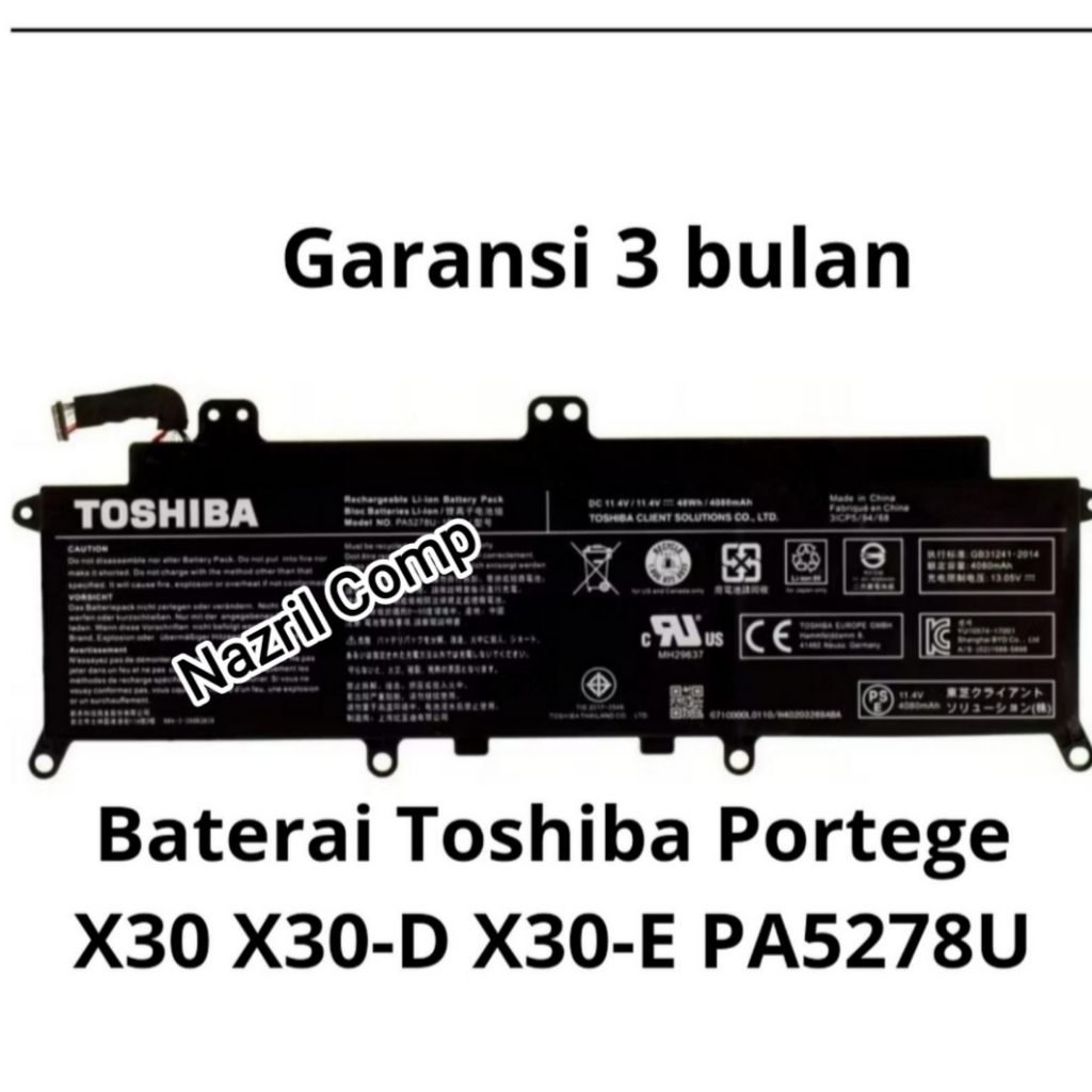 baterai original Toshiba portege X30 X30-D X30-X PA5278U