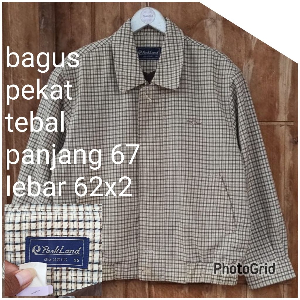 jaket work kerja casual Harrington vintage parkland tartan