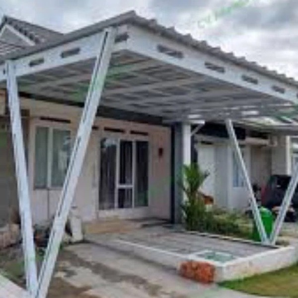 kanopi rumah / kanopi baja ringan atap spandek pasir hitam / atap alderon