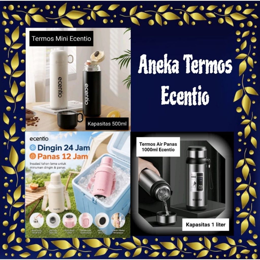 ECENTIO TERMOS AIR PANAS 1000ml STAINLESS 304 / TERMOS MINI 500ml ECENTIO STAINLESS 316